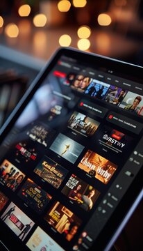 Modern Streaming App Interface with Bold Thumbnails for TV Series and Movies