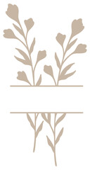 Floral Border | Botanical Frame | Flower Split Border | Elegant Line Art