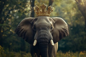 Fototapeta premium A Elephant Wearing a Crown