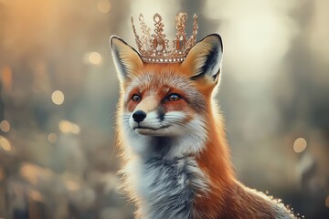 Fototapeta premium A Fox Wearing a Crown