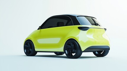 Fototapeta premium Futuristic Urban Mobility: Playful EV Concept Car 3D Render with Bright Colors and Innovative Design Elements for City Living
