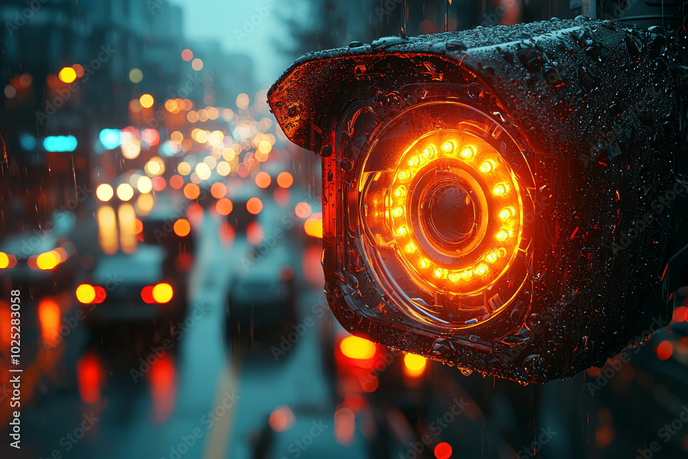 Poster a network security system monitoring traffic for suspicious activity, symbolizing the proactive defe