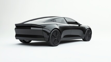 Futuristic EV Concept Car Design with Ultra-Detailed 3D Render Illustration of a Sleek and Minimalist Electric Vehicle Body Featuring Sophisticated Lines