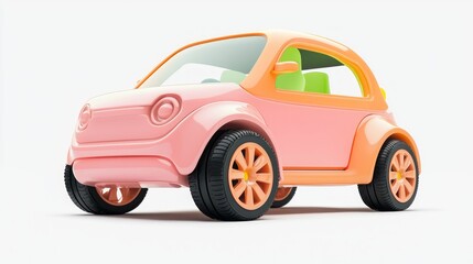 Fototapeta premium Futuristic Electric Vehicle Concept Design for Children with Oversized Wheels and Vibrant Colors