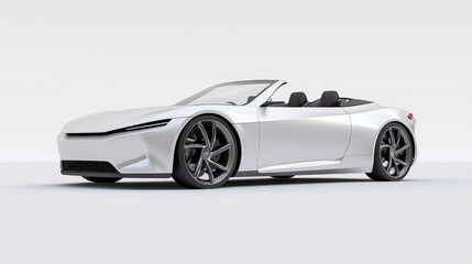 Futuristic Electric Convertible Concept Car - Ultra-Detailed 3D Render Illustration of Luxurious Performance Vehicle with Retractable Hardtop and Sleek Design