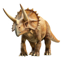 Obraz premium A detailed illustration of a Triceratops dinosaur, digitally rendered, transparent background