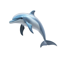 Obraz premium A vibrant dolphin swimming gracefully, transparent background