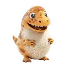 Cute cartoon dinosaur character, transparent background