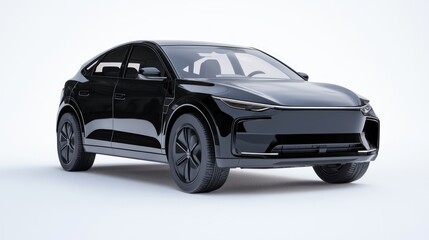 Fototapeta premium Futuristic EV Concept Car - Ultra-Detailed 3D Render of Compact Electric Crossover with Modern Design, Spacious Interior, and Unique Features