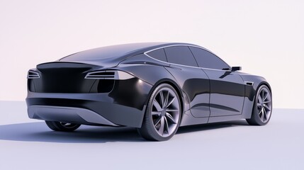 Obraz premium Futuristic EV Concept Car Design with Elegant Curves and Luxurious Interior | Detailed 3D Render Illustration