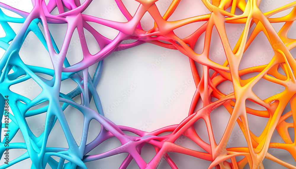 Aufkleber geometric 3d abstract with interlocking shapes