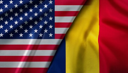 アメリカの国旗とルーマニアの国旗(America flag & Romania flag.)
