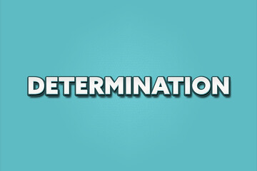 Fototapeta premium Determination. A Illustration with white text isolated on light green background.