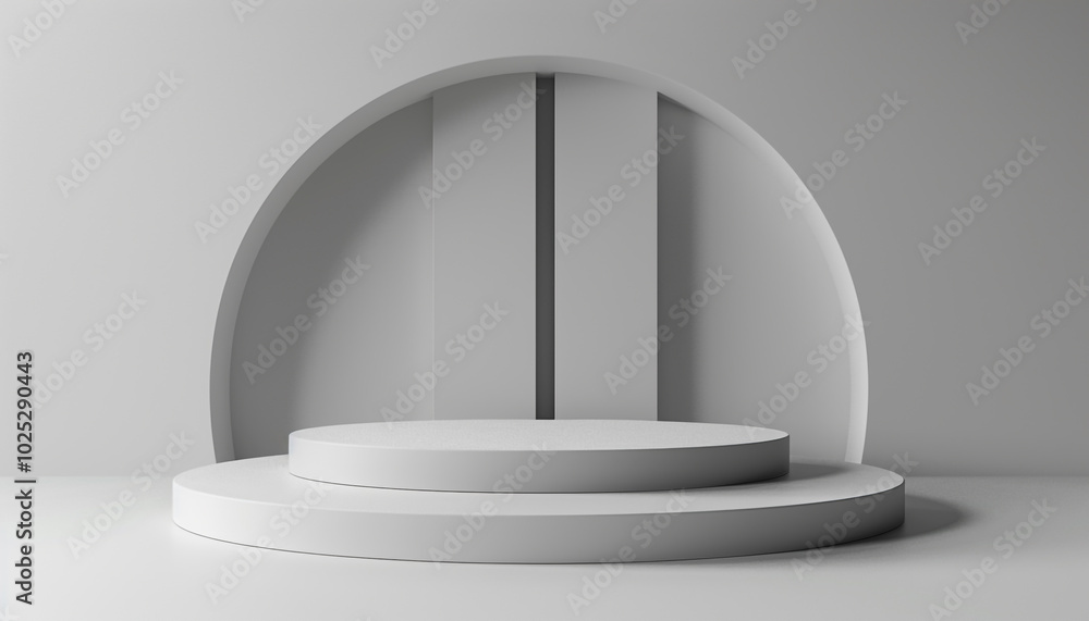 Poster Minimal 3D Podium on a Soft Gradient Background