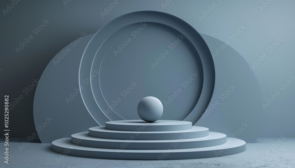 Poster minimalist 3d backdrop with layered slate gray shape