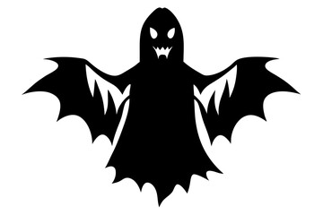 ghost halloween silhouette vector illustration