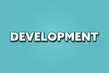Development. A Illustration with white text isolated on light green background.