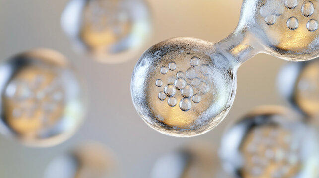 Close-up of yeast cells undergoing budding process