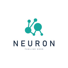 Neuron Logo Design Health Illustration DNA Molecule Nerve Cell Abstract Simple Illustration