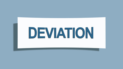 deviation. A card isolated on blue background.