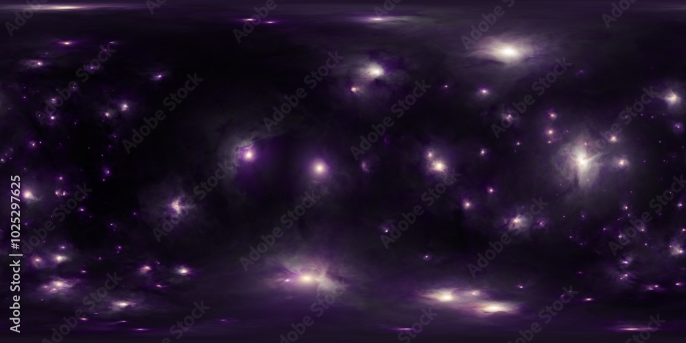 Wall mural vivid 12k hdri 360 skybox of space nebula and stars in seamless equirectangular projection for virtu