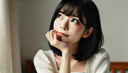 a woman deep in thought