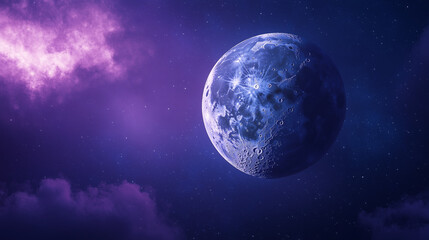 Obraz premium Full moon with Future Dusk gradient sky.