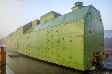  A Soviet armored steamship on a foggy October morning at Sortavala station.