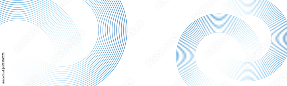 Poster curved wavy lines tech abstract colored rings for design. multi-colored circles on a white backgroun