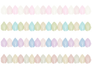 透明感のあるパステルカラー調の木のラインセット