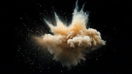 space dust exploding on a black background
