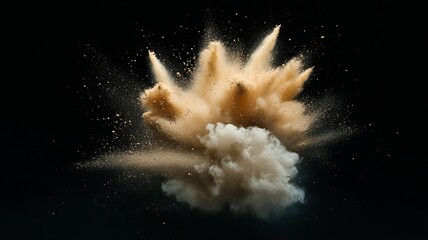 space dust exploding on a black background