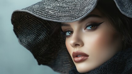 a fashionable woman wearing a modern bonnet, showcasing style and elegance