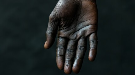 Fototapeta premium hand of a black person generative ai