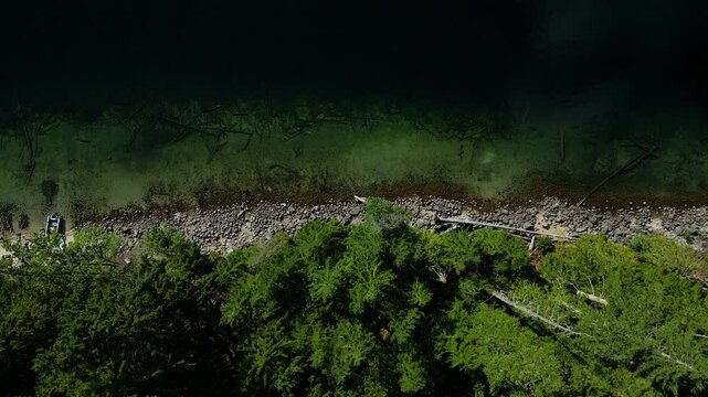 4K Crystal Glacier Lake Shore