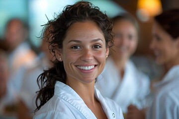 Fototapeta premium Meet Our Female Hotel Manager: The Friendly Face of Hospitality