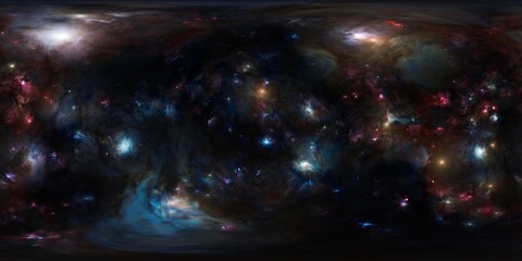 Vivid 12K HDRi Cosmic Nebula with Bright Stars - Ultra HD Space Texture for Sci-Fi and Fantasy Art