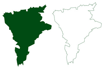 San Dimas municipality (Estado Libre y Soberano de Durango, Mexico, United Mexican States) map vector illustration, scribble sketch San Dimas map