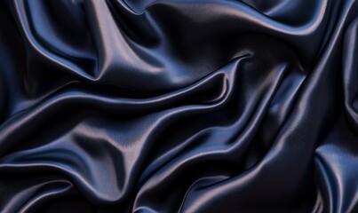 Obraz premium Black Textile with Ripples and Folds. Luxury Surface Background