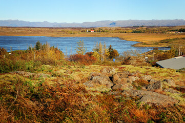 A rural scene just outside the village of Bornarnes, Iceland