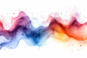 A colorful wave of paint with a white background