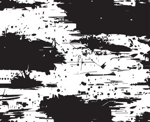 Abstract Acrylic Painting on Smudged Canvas Black and White Grunge Background