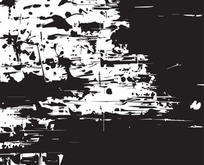 Abstract Acrylic Painting on Smudged Canvas Black and White Grunge Background