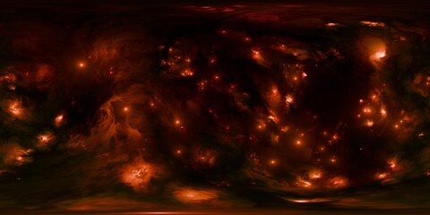 Naklejka premium Celestial HDRi Sphere – Glowing Nebula & Starscape