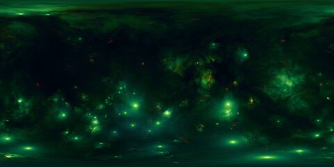 Naklejka premium 360-degree HDR Spherical Image of a Distant Nebula