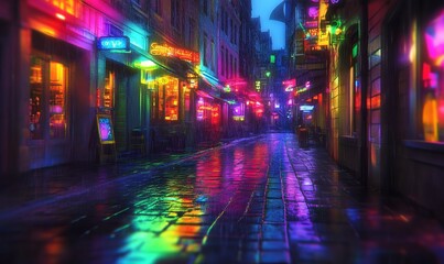 Heatmap of a city's nightlife, with vibrant colors showing the most popular bars and clubs, cooler tones representing quieter streets.