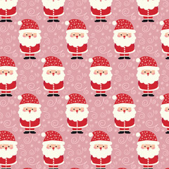 Seamless Christmas pattern. Repeating pattern for Christmas and New Year with Santa Claus.
