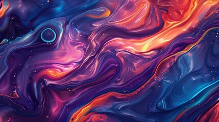 Obraz premium Hyper-realistic fluid art background, swirling colors, metallic sheen,