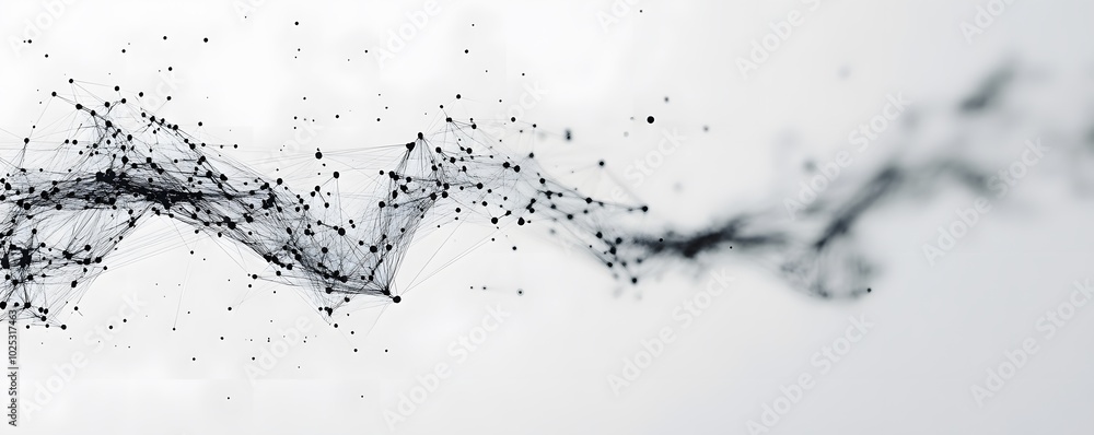 Poster abstract visualization of dynamic lines and particles creating a sense of movement, ideal for techno