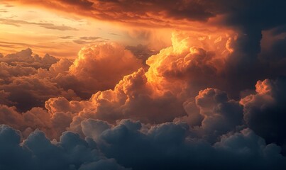 Clouds at sunset out of the plane window mars